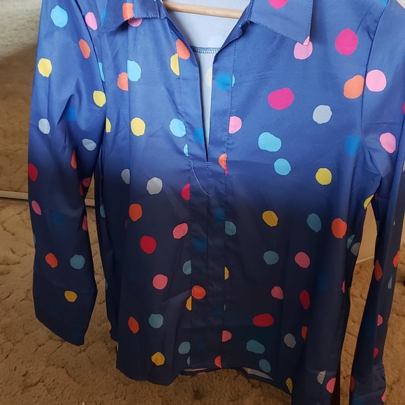 Blue Polka Dot Blouse - Picture 2 of 2